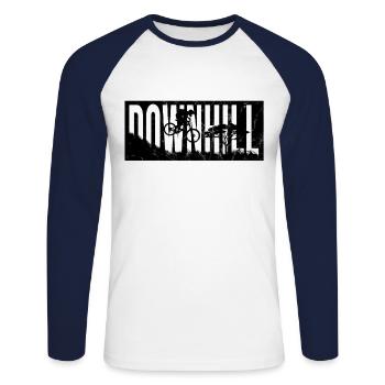 BICYCLE descente noir - T-shirt baseball manches longues Homme - blanc/marine - Devant - Nik (191cm)