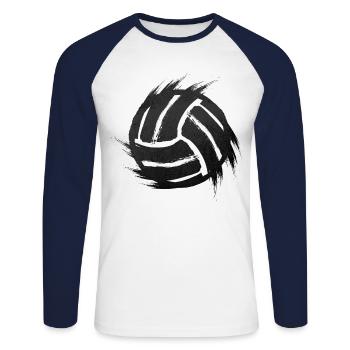 Volley-ball beach volley - T-shirt baseball manches longues Homme - blanc/marine - Devant - Nik (191cm)