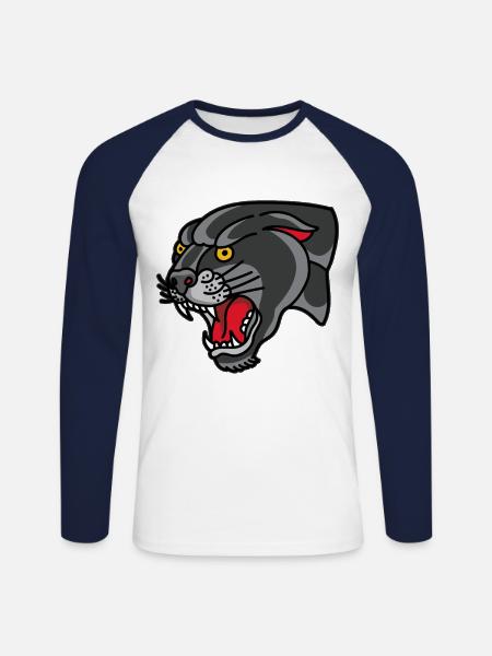 black panther - Unisex Long Sleeve Baseball T-Shirt - white/navy