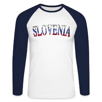 slovenia Slovénie - T-shirt baseball manches longues Homme - blanc/marine - Devant - Nik (191cm)