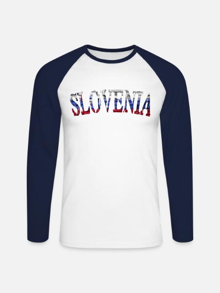 slovenia Slovenia - Unisex Long Sleeve Baseball T-Shirt - white/navy
