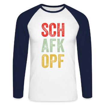 Schafkopf Schafkopfer schafkopfen Kartenspiel Bier - Unisex Baseballshirt langarm - Weiß/Navy - Vorne - Nik (191cm)