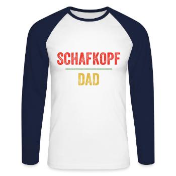 Schafkopf Schafkopfer schafkopfen Kartenspiel Bier - Unisex Baseballshirt langarm - Weiß/Navy - Vorne - Nik (191cm)