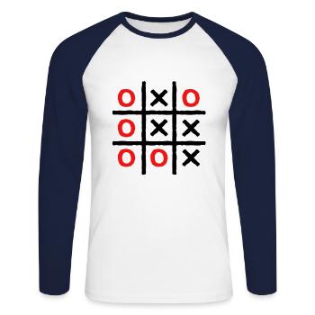 TIC TAC TOE - T-shirt baseball manches longues Homme - blanc/marine - Devant - Nik (191cm)