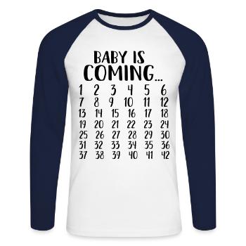 Funny Pregnancy Pregnant Gift Parents - Unisex Long Sleeve Baseball T-Shirt - white/navy - Front - Nik (191cm)