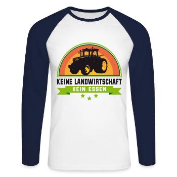 Agriculteur agriculteur - T-shirt baseball manches longues Homme - blanc/marine - Devant - Nik (191cm)