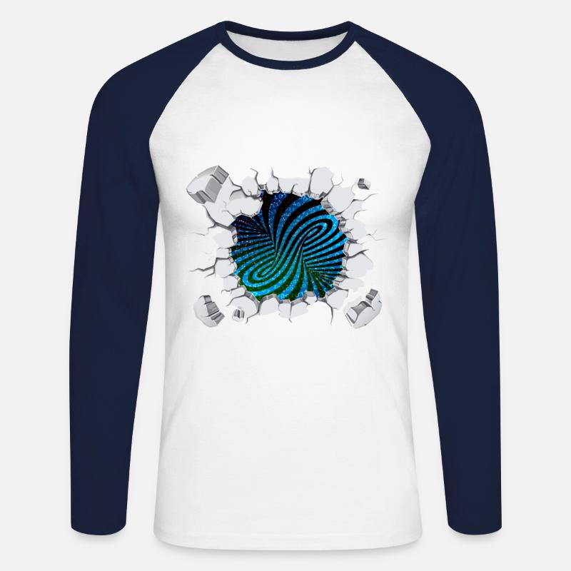 Matrix eddy current breaks out - Unisex Long Sleeve Baseball T-Shirt - white/navy