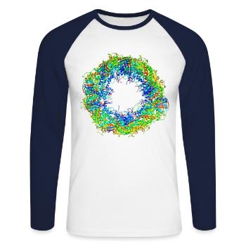Strukturbiologie Chaperonin Molekül - Unisex Baseballshirt langarm - Weiß/Navy - Vorne - Nik (191cm)