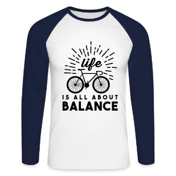 Fahrrad Biking Mountain Bike Spruch Sprüche Biker - Unisex Baseballshirt langarm - Weiß/Navy - Vorne - Nik (191cm)