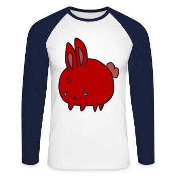 Bad bunny - Unisex Long Sleeve Baseball T-Shirt - white/navy - Front - Nik (191cm)