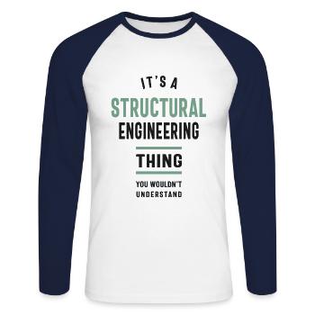 A Structural Engineering Thing - Unisex Long Sleeve Baseball T-Shirt - white/navy - Front - Nik (191cm)