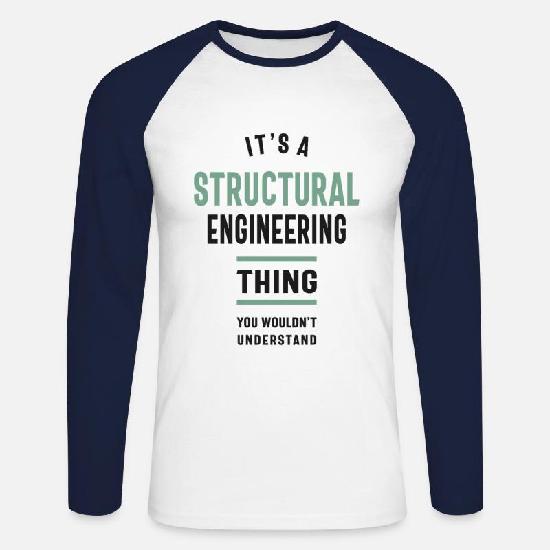 Eine strukturelle Technik-Sache - Unisex Baseballshirt langarm - Weiß/Navy