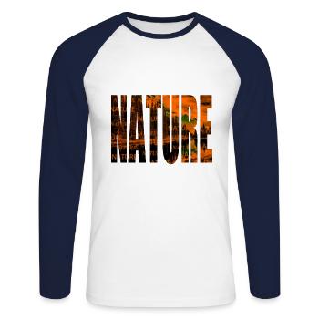 Nature, of course, nature lovers nature - Unisex Long Sleeve Baseball T-Shirt - white/navy - Front - Nik (191cm)