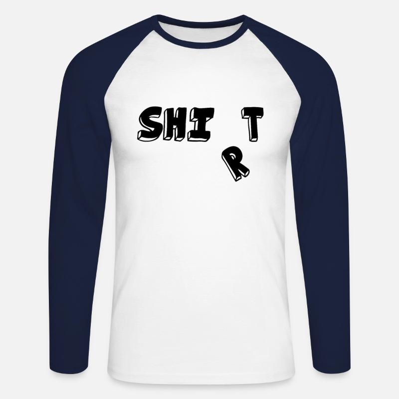 Shit shirt - Unisex Baseballshirt langarm - Weiß/Navy