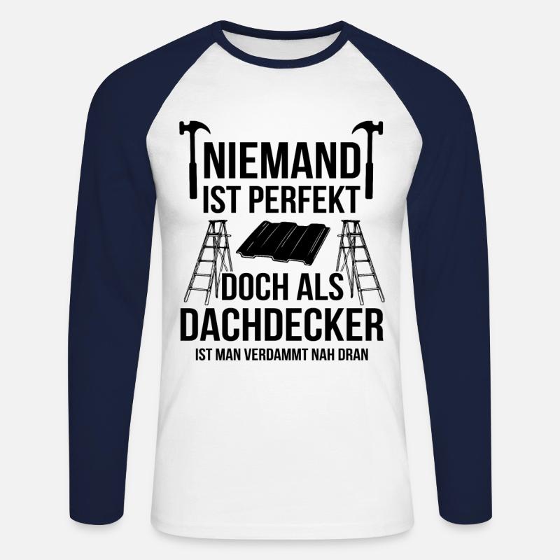 Handwerker Dachdecker - Unisex Baseballshirt langarm - Weiß/Navy