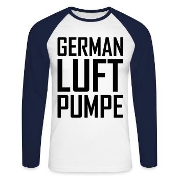 German Luft Pumpe - Unisex Baseballshirt langarm - Weiß/Navy - Vorne - Nik (191cm)