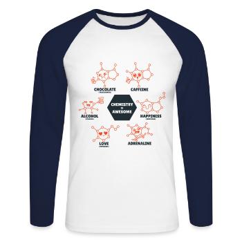 Chemistry is awesome chemistry sayings - Unisex Long Sleeve Baseball T-Shirt - white/navy - Front - Nik (191cm)