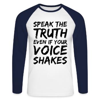 Anarchist Anarchism Anarchy Truth Black - Unisex Long Sleeve Baseball T-Shirt - white/navy - Front - Nik (191cm)
