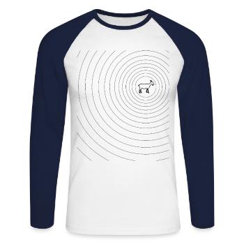 Ziege Ziegenbock Wellen - Unisex Baseballshirt langarm - Weiß/Navy - Vorne - Nik (191cm)