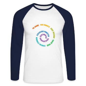 Birthday Gift 40th Birthday 40 Years - Unisex Long Sleeve Baseball T-Shirt - white/navy - Front - Nik (191cm)