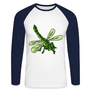 dragon-fly - Unisex Long Sleeve Baseball T-Shirt - white/navy - Front - Nik (191cm)