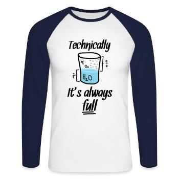Nerd nerds chimie disant verre - T-shirt baseball manches longues Homme - blanc/marine - Devant - Nik (191cm)