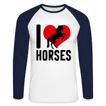 Rider Rider dictons coeur - T-shirt baseball manches longues Homme - blanc/marine - Devant - Nik (191cm)