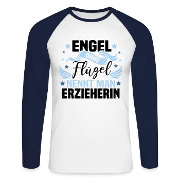 Lustiges Erzieherin Kinder Kindergarten Geschenk - Unisex Baseballshirt langarm - Weiß/Navy - Vorne - Nik (191cm)