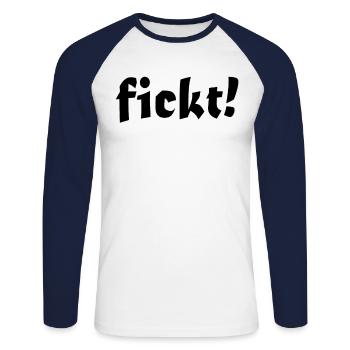 fickt sex lustig - Unisex Baseballshirt langarm - Weiß/Navy - Vorne - Nik (191cm)