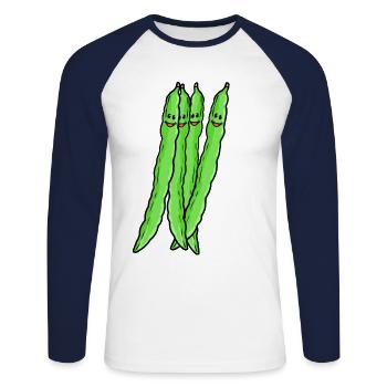 Bean Beans Vegan Vegetables Healthy Vitamins - Unisex Long Sleeve Baseball T-Shirt - white/navy - Front - Nik (191cm)