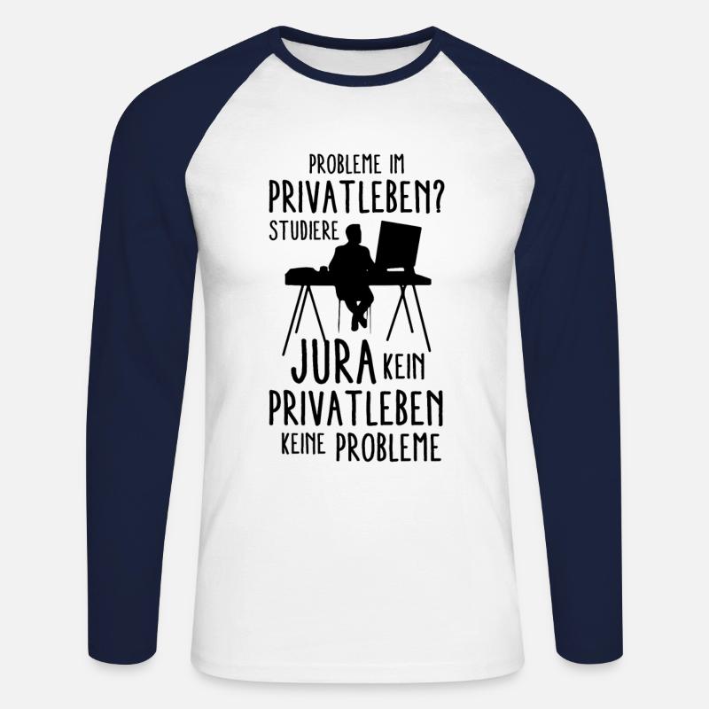 Jura - Unisex Baseballshirt langarm - Weiß/Navy
