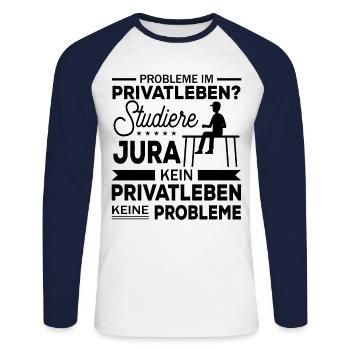Jura Geschenk Spruch - Unisex Baseballshirt langarm - Weiß/Navy - Vorne - Nik (191cm)