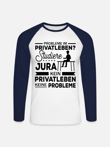 Jura Geschenk Spruch - Unisex Baseballshirt langarm - Weiß/Navy