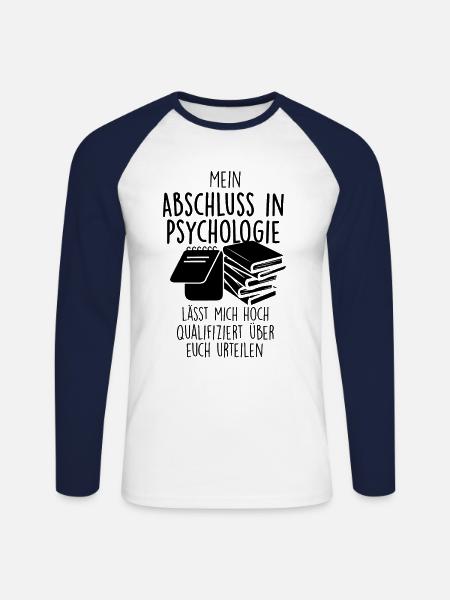 Psychologie Student - Unisex Baseballshirt langarm - Weiß/Navy