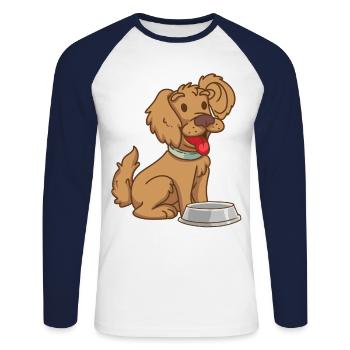 Chien enfants bébé animaux animaux animaux chiens - T-shirt baseball manches longues Homme - blanc/marine - Devant - Nik (191cm)