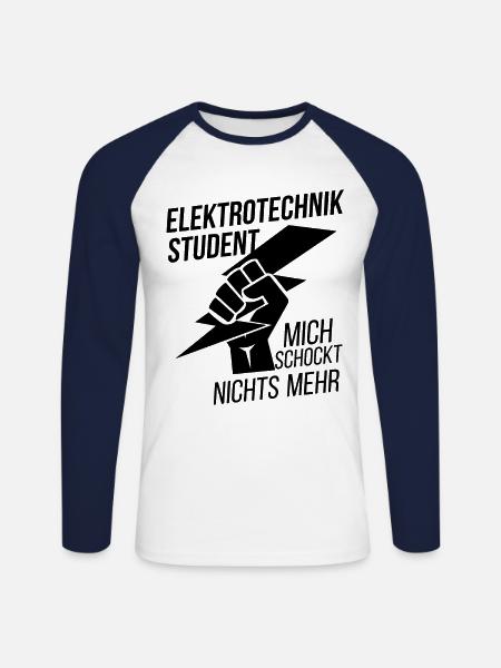 Elektrotechnik Student - Unisex Baseballshirt langarm - Weiß/Navy