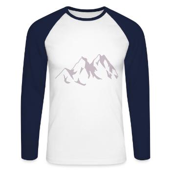 Mountain Mountains Mountains Nature Mountaineer Climbing - Unisex Long Sleeve Baseball T-Shirt - white/navy - Front - Nik (191cm)