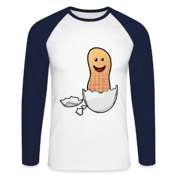 Peanut Baby EggShell Fantasy Happy Easter Egg - T-shirt baseball manches longues Homme - blanc/marine - Devant - Nik (191cm)