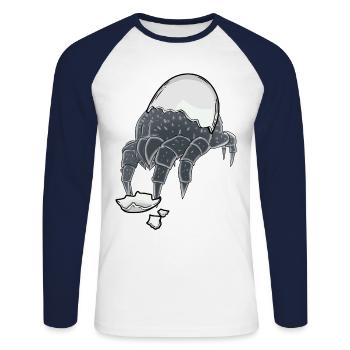 1000 000 000 000 000 000 000 000 000 000 000 0 - T-shirt baseball manches longues Homme - blanc/marine - Devant - Nik (191cm)