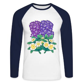 Spring flowers flower easter nature summer flora - Unisex Long Sleeve Baseball T-Shirt - white/navy - Front - Nik (191cm)