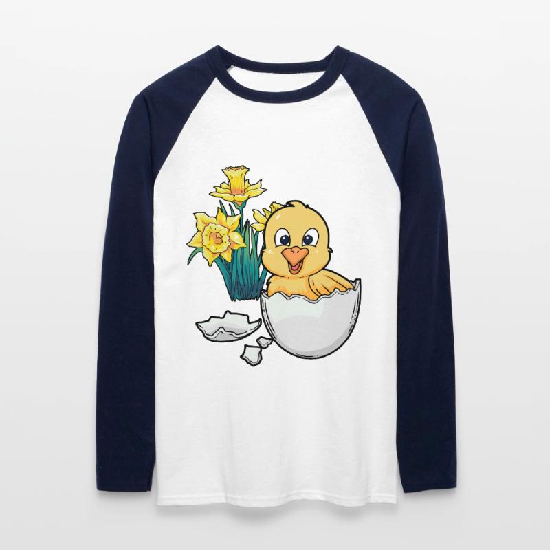 Joyeux Easter Chicks Easter Egg Kids Bébé Chick Egg Egg T-shirt baseball manches longues Homme