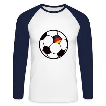 Fußball Deutschland - Unisex Baseballshirt langarm - Weiß/Navy - Vorne - Nik (191cm)