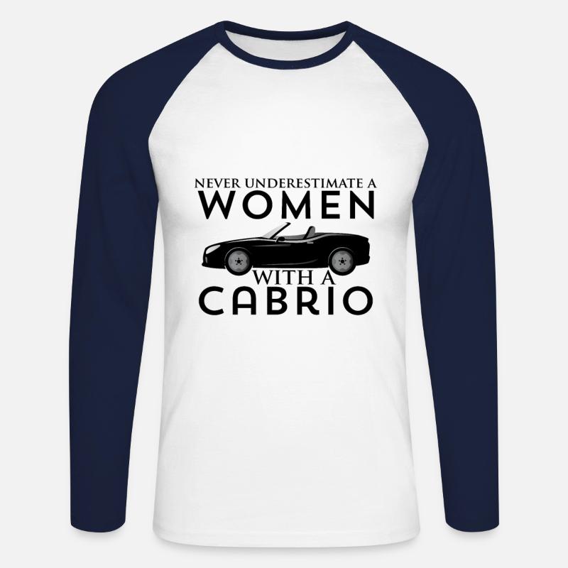 Cabrio Gal - Unisex Baseballshirt langarm - Weiß/Navy