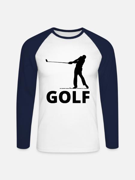 golf - Unisex Long Sleeve Baseball T-Shirt - white/navy