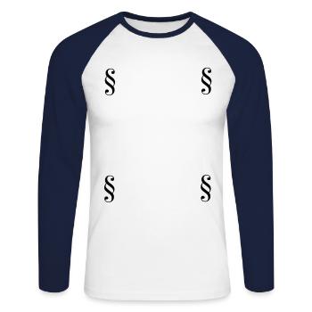 Avocat de paragraphe de loi cadeau - T-shirt baseball manches longues Homme - blanc/marine - Devant - Nik (191cm)