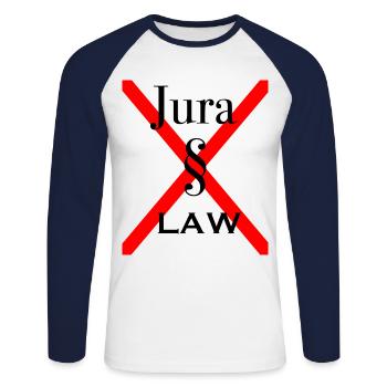 Avocat de paragraphe de loi cadeau - T-shirt baseball manches longues Homme - blanc/marine - Devant - Nik (191cm)