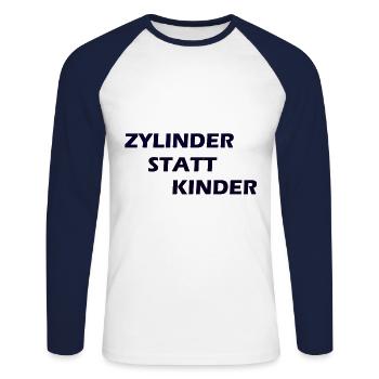 Auto Spruch - Unisex Baseballshirt langarm - Weiß/Navy - Vorne - Nik (191cm)