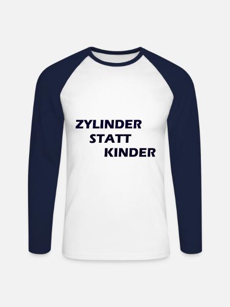 Auto Spruch - Unisex Baseballshirt langarm - Weiß/Navy