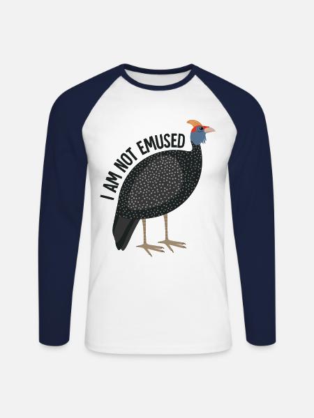 Emu bird funny saying - Unisex Long Sleeve Baseball T-Shirt - white/navy