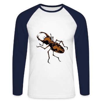 Hirschkäfer Insekt Insekten Geweih Insekten - Unisex Baseballshirt langarm - Weiß/Navy - Vorne - Nik (191cm)